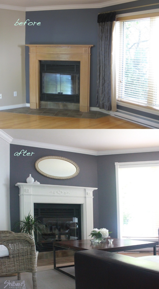 Before & After Fireplace with Annie Sloan Chalk Paint by Shibang Designs